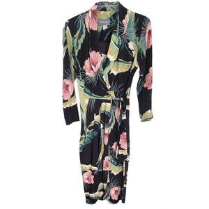 Carol Anderson Womens‎ Multicolor Tropical Wrap Dress Long Sleeve Rayon Size 6